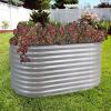 Sunnydaze Stackable Galvalume Steel Raised Garden Bed – 62.5″ Oval Silver