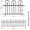 Sunnydaze Strasbourg 6′ Set of 2 Steel Decorative Garden Fence Panels – 37.5″ W x 30.5″ H Per Panel – Black
