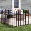 Sunnydaze Strasbourg 6′ Set of 2 Steel Decorative Garden Fence Panels – 37.5″ W x 30.5″ H Per Panel – Black