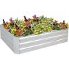 Sunnydaze 11.75″ H Raised Metal Garden Bed – Galvanized Raised Garden Bed Outdoor for Vegetables and Flowers – Dark Gray – Square(Silver)