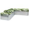 Sunnydaze 11.75″ H Raised Metal Garden Bed – Galvanized Raised Garden Bed Outdoor for Vegetables and Flowers – Silver – L-Shaped
