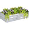Sunnydaze 11.75″ H Raised Metal Garden Bed – Galvanized Raised Garden Bed Outdoor for Vegetables and Flowers – Woodgrain – 4′ x 2′ Silver