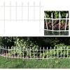 Sunnydaze 20-Panel Roman Iron Decorative Garden Fence Border – 36ft L x 18in H No Dig Metal Garden Fencing for Animal Barrier, Flower Bed, Yard – Black(White)