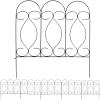 Sunnydaze 5-Panel Traditional Garden Border Fence Set – Decorative Garden Fence Panels – 24″ W x 24″ D Per Panel – 10ft L – Black(Black)