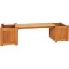 Sunnydaze 68-Inch Meranti Wood Outdoor Planter Box Bench with Teak Oil Finish