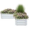 Sunnydaze Galvanized Raised Garden Bed – Metal Raised Bed for Gardening – Outdoor Planter Box for Flowers, Plants, and Vegetables – Blue – 12″ L-Shaped(Ivory White)