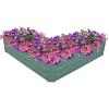 Sunnydaze Galvanized Raised Garden Bed – Metal Raised Bed for Gardening – Outdoor Planter Box for Flowers, Plants, and Vegetables – Green – 12″ L-Shaped