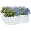 Sunnydaze Galvanized Raised Garden Bed – Metal Raised Bed for Gardening – Outdoor Planter Box for Flowers, Plants, and Vegetables – Ivory White – 12” H Clover