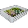 Sunnydaze Galvanized Raised Garden Bed – Metal Raised Bed for Gardening – Outdoor Planter Box for Flowers, Plants, and Vegetables – Silver – 48″ W x 36″ D x 12″ H Rectangle