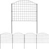 Sunnydaze Modern Leaves and Vines 10-Foot 5-Piece Steel Decorative Garden Fence Panels – 26″ W x 32″ H Per Panel – Black(Arched Grid – 12.5′)