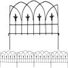 imageSunnydaze Modern Leaves and Vines 10Foot 5Piece Steel Decorative Garden Fence Panels  26quot W x 32quot H Per Panel  BlackBayonne  8