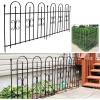 Sunnydaze Modern Leaves and Vines 10-Foot 5-Piece Steel Decorative Garden Fence Panels – 26″ W x 32″ H Per Panel – Black(Decorative Finial – 21′)