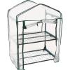 Sunnydaze Outdoor Portable 2-Tier Mini Greenhouse with Roll-up Zippered Door and Steel Wire Shelves – Clear