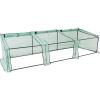 Sunnydaze Outdoor Portable Mini Cloche Greenhouse with 3 Zipper Doors and Slanted Top – Green