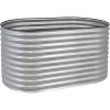 Sunnydaze Stackable Galvalume Steel Raised Garden Bed – 62.5″ Oval Silver