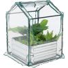 Sunnydaze Steel Raised Garden Bed with Mini Greenhouse – Outdoor Greenhouse Kit – 2 Zippered Doors – 2′ x 2′ – Green(Clear)