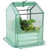 Sunnydaze Steel Raised Garden Bed with Mini Greenhouse – Outdoor Greenhouse Kit – 2 Zippered Doors – 2′ x 2′ – Green(Green)