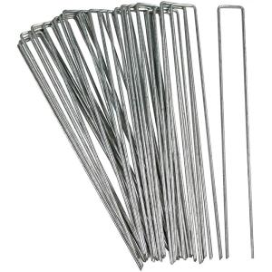 Sunnydaze 100-Pack Galvanized Garden Stakes – Landscape Garden Staples for Securing Weed Barrier Fabric – 12 Inch(1)