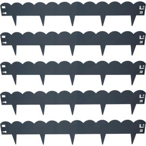 Sunnydaze 16′ Metal Landscape Edging Border – 5-Pack of 4 2 x 7 Steel Garden Edging for Landscaping – Brown – Straight(Gray)