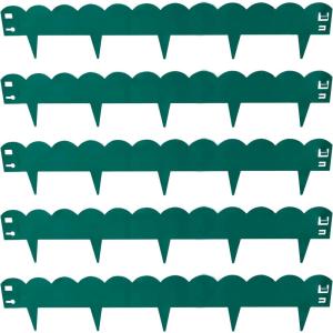 Sunnydaze 16′ Metal Landscape Edging Border – 5-Pack of 4 2 x 7 Steel Garden Edging for Landscaping – Brown – Straight(Green)