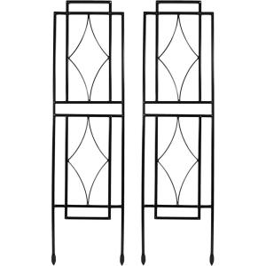 Sunnydaze 32-Inch Traditional Decorative Outdoor Trellis – Metal Wire Garden Trellis for Climbing Plants and Flowers – Set of 2(Chic Diamonds – 32″)