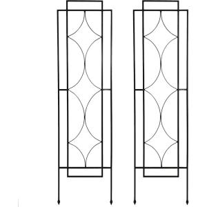 Sunnydaze 32-Inch Traditional Decorative Outdoor Trellis – Metal Wire Garden Trellis for Climbing Plants and Flowers – Set of 2(Chic Diamonds – 60″)
