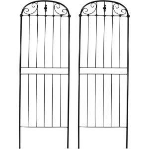 Sunnydaze 32-Inch Traditional Decorative Outdoor Trellis – Metal Wire Garden Trellis for Climbing Plants and Flowers – Set of 2(Elegant Scroll – 32″)