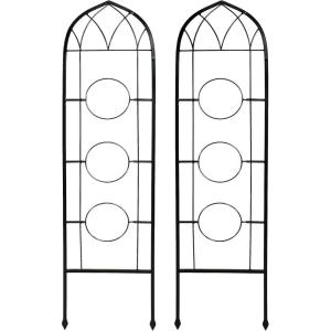 Sunnydaze 32-Inch Traditional Decorative Outdoor Trellis – Metal Wire Garden Trellis for Climbing Plants and Flowers – Set of 2(Flowerpot Supports – 48″)