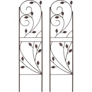 Sunnydaze 32-Inch Traditional Decorative Outdoor Trellis – Metal Wire Garden Trellis for Climbing Plants and Flowers – Set of 2(Rustic)