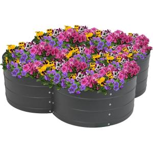 Sunnydaze Galvanized Raised Garden Bed – Metal Raised Bed for Gardening – Outdoor Planter Box for Flowers, Plants, and Vegetables – Blue – 12″ L-Shaped(Gray)