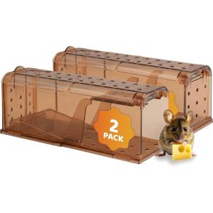Sunnydaze Humane Mouse Trap – Indoor for Home – Outdoor Mouse Traps – Child and Pet Safe – Reusable – 2-Pack(2)