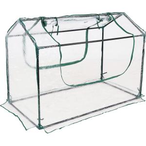 Sunnydaze Outdoor Portable Mini Greenhouse Tent with 2 Zippered Side Doors and Iron Tube Frame – Clear – 4′ x 2′(Clear)