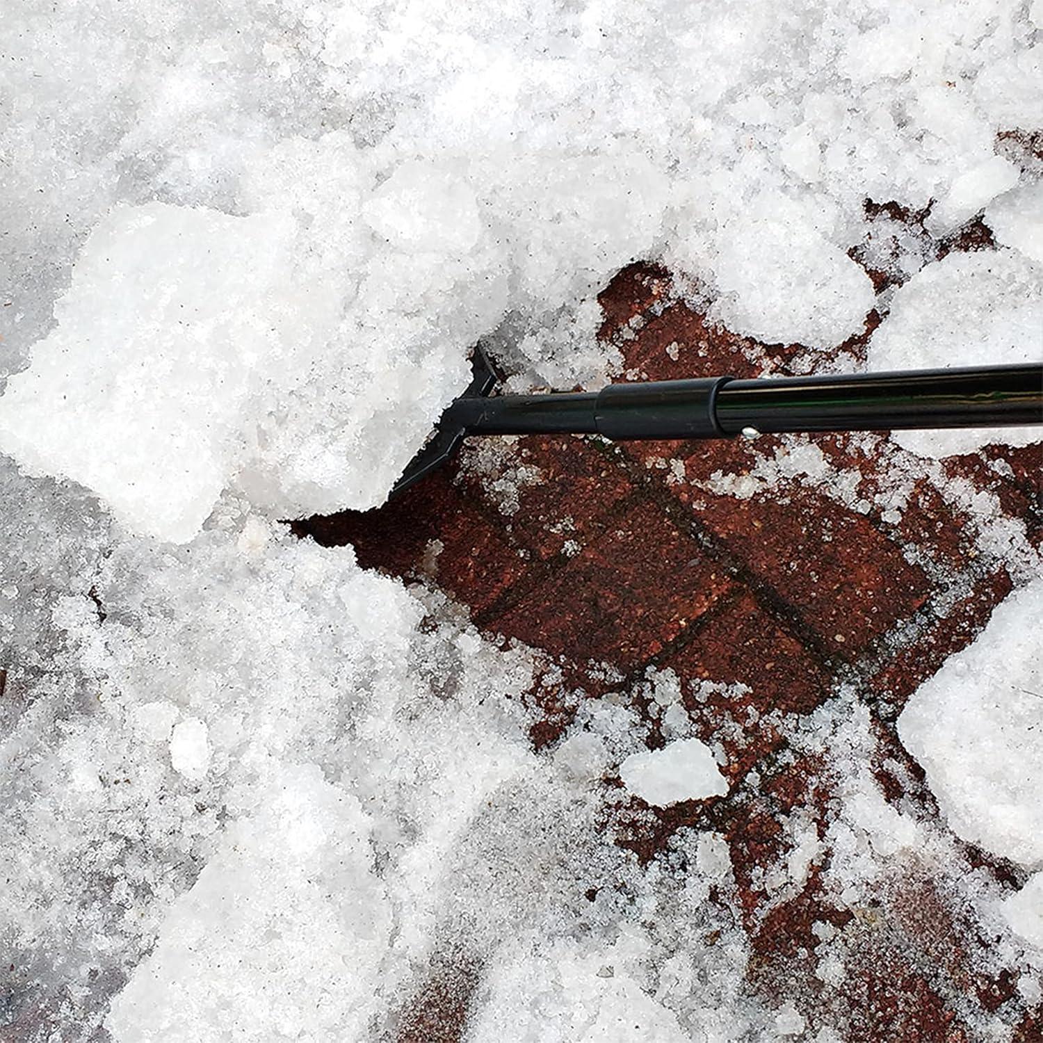 imageHeavyDuty Long Handle Ice Scraper ampamp Chopper Steel Flat Head Shovel Floor Scraper for Gardens Driveways ampamp Sidewalks