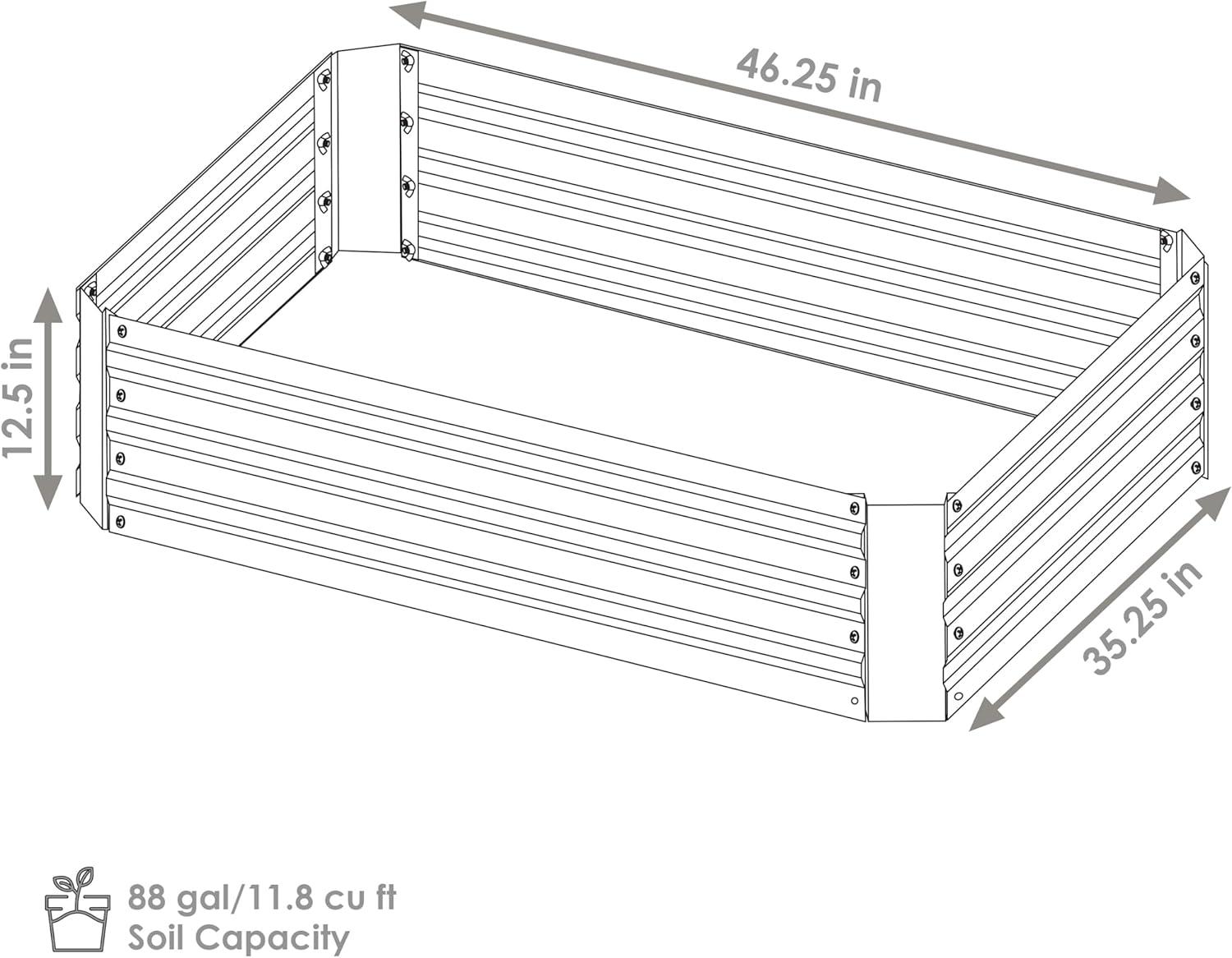 imageSunnydaze 48quot W x 36quot D x 12quot H Blue Galvanized Raised Garden Bed and 6Pack Chicken Wire Plant Protector Cages