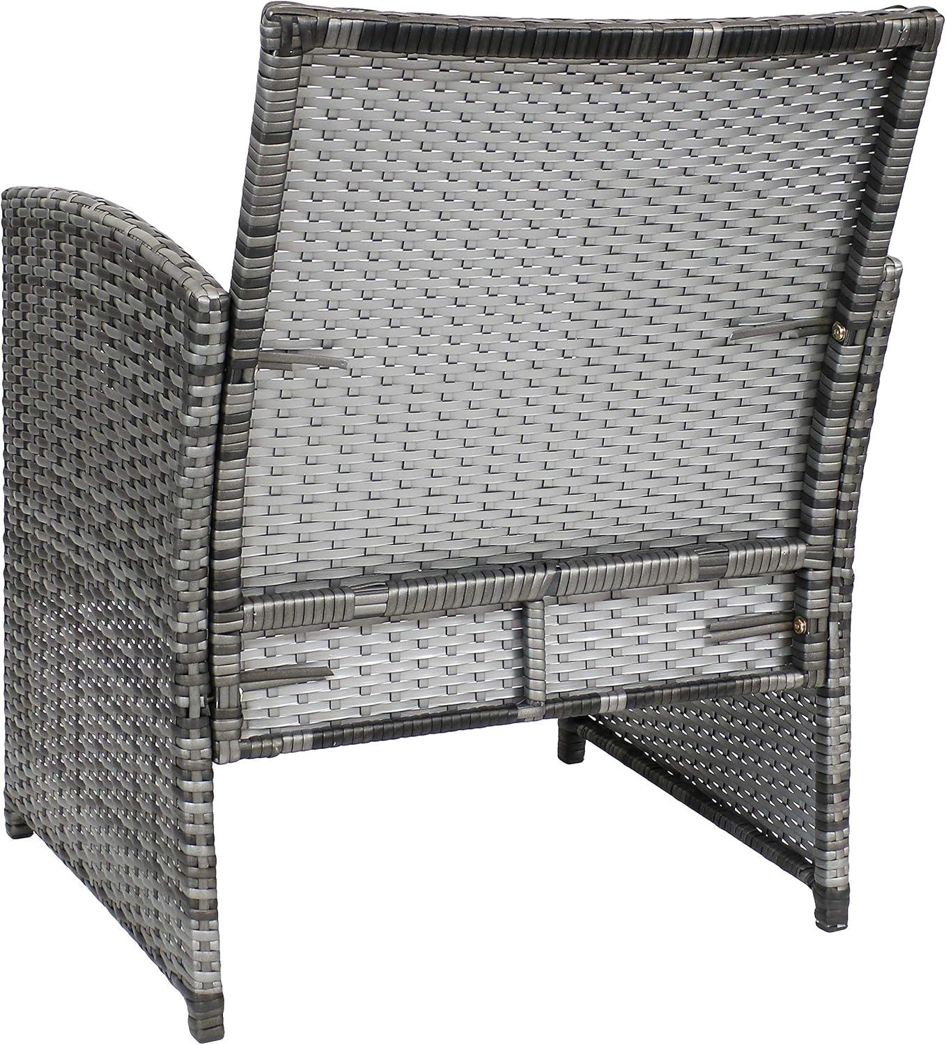 imageSunnydaze 4Piece Rattan Outdoor Furniture Set with Accent Pillows Outdoor Patio Set with Cushions for Deck or Porch GrayGray Rattan With Gray Cushions