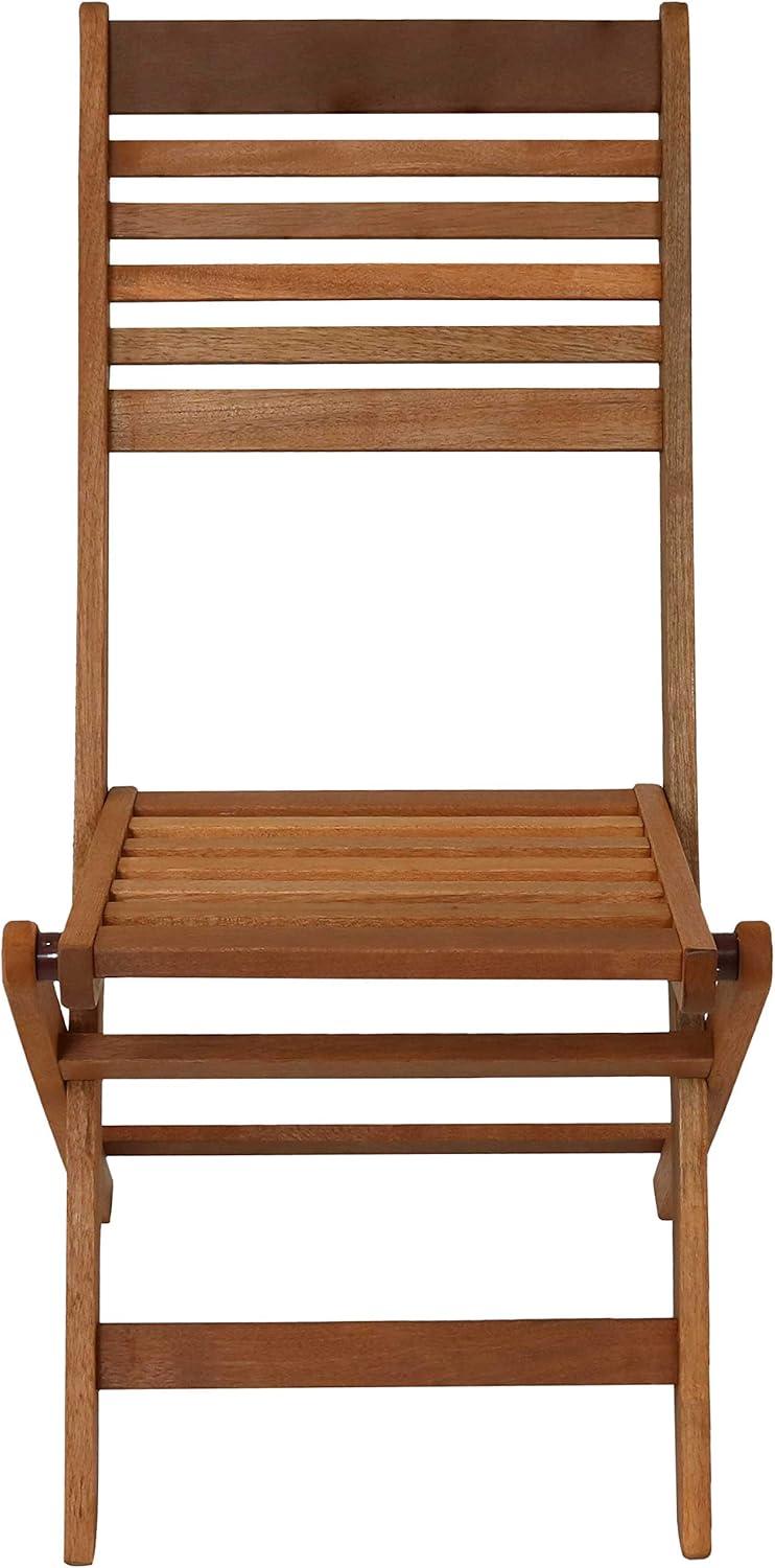 imageSunnydaze Meranti Wood Outdoor Folding Patio Chairs Set of 2 Teak Oil Finish