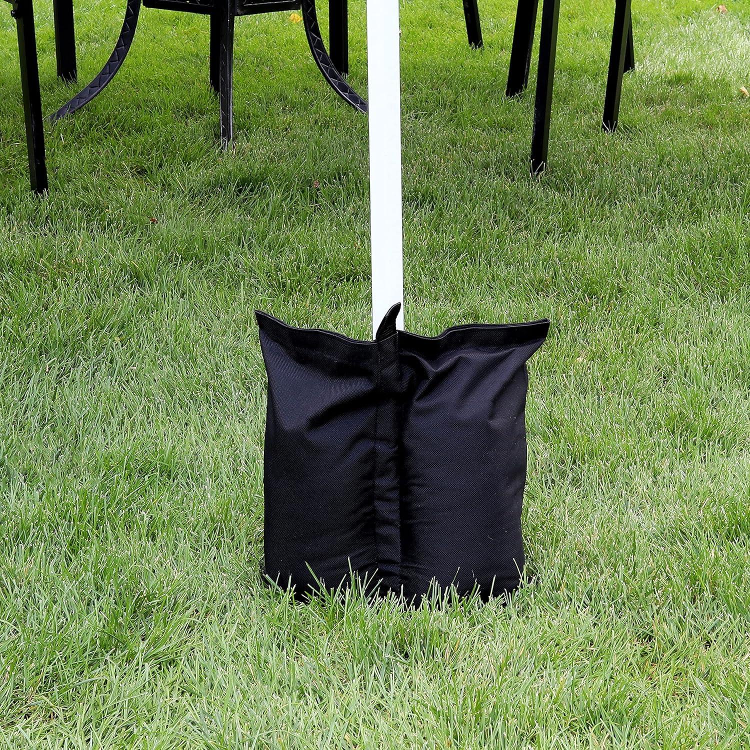 imageSunnydaze Polyester Sandbag Canopy Weights Fillable Canopy Anchors Easy to Attach Set of 4 Black