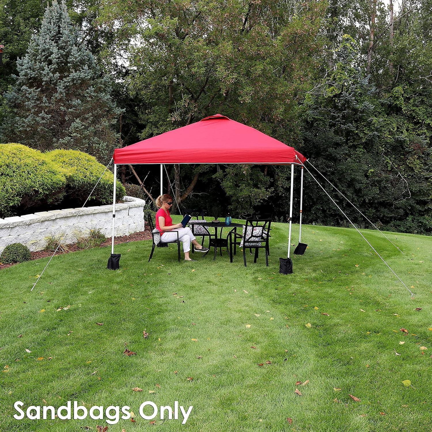 imageSunnydaze Polyester Sandbag Canopy Weights Fillable Canopy Anchors Easy to Attach Set of 4 Black