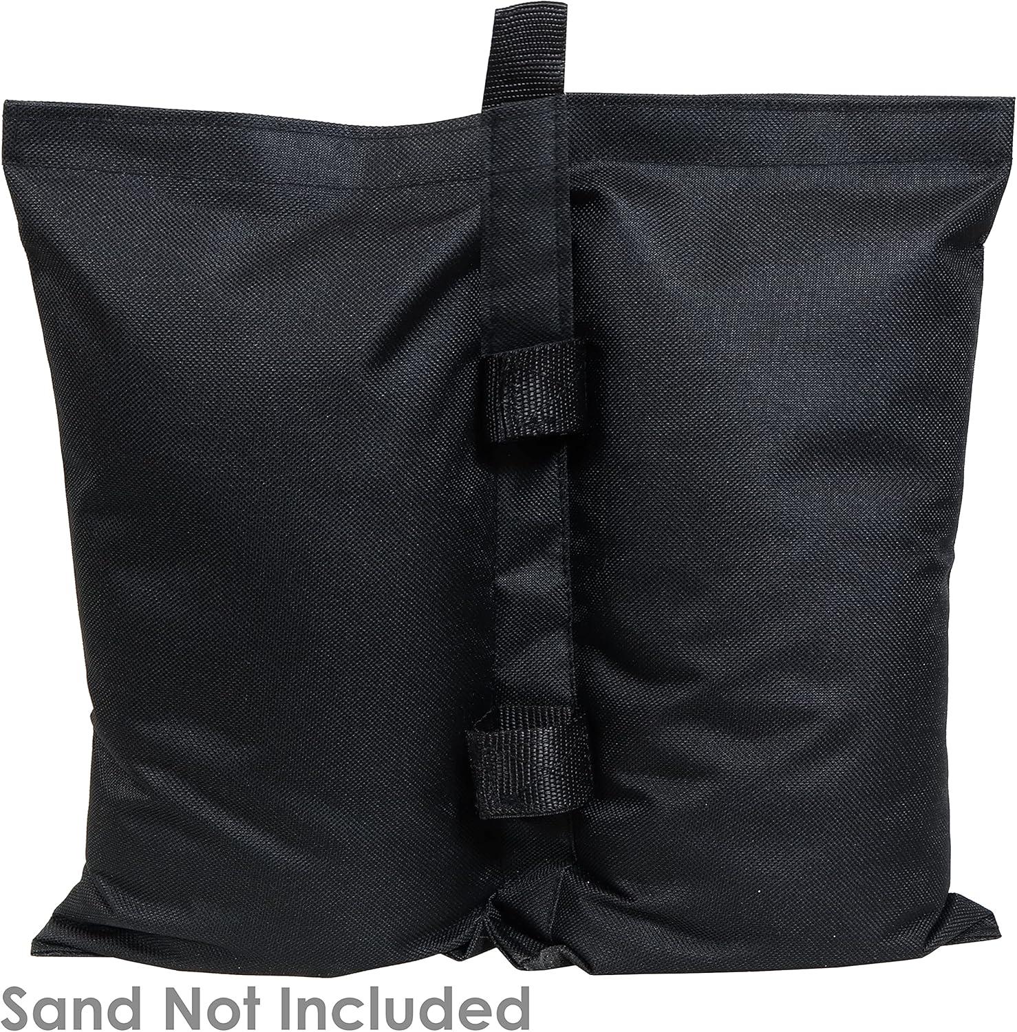 imageSunnydaze Polyester Sandbag Canopy Weights Fillable Canopy Anchors Easy to Attach Set of 4 Black