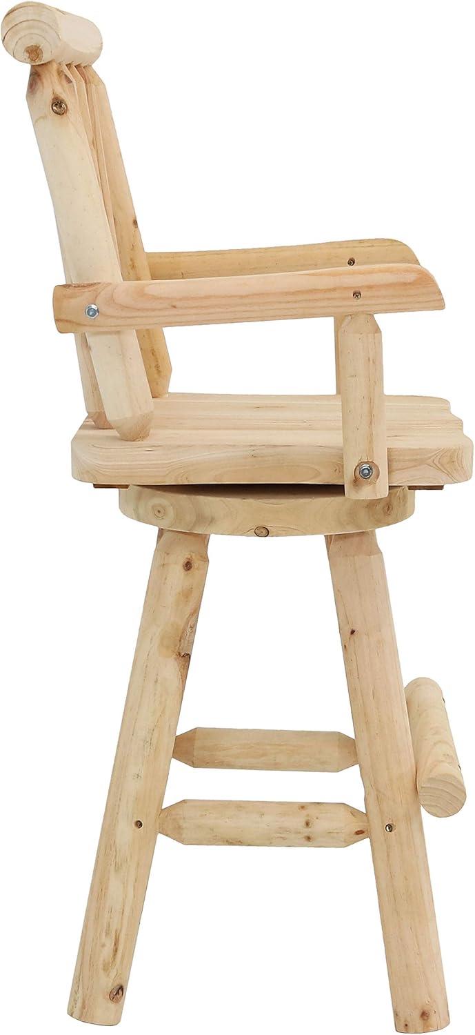 imageSunnydaze Rustic Bar Stool Light Brown Fir Wood Construction 4Foot1
