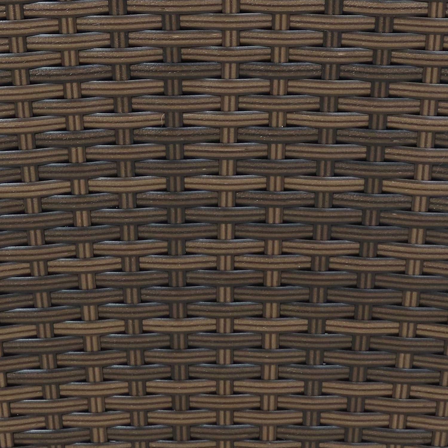imageSunnydaze Set of 2 Square Tall Wicker Planters Polyrattan Rectangular Large Plastic planters for Outdoor Plants 24Inches Tall Brown20 in