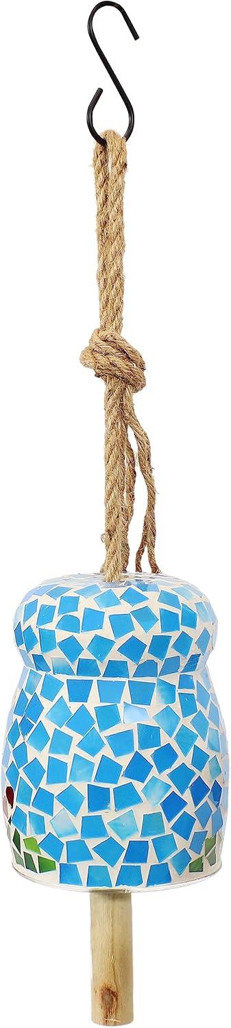 imageSunnydaze Spring Flowers Wind Bell Mosaic Glass Wind Chime Bell for The Patio Deck or Porch 7quot