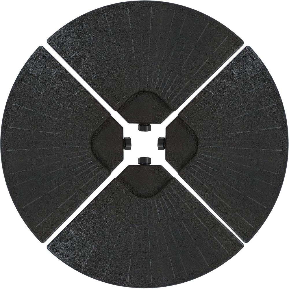 imageSunnydaze 4Piece 200lb Capacity Offset Cantilever Umbrella Weights HeavyDuty Cantilever Umbrella Base Plate Set Water or Sand Filled SquareRound