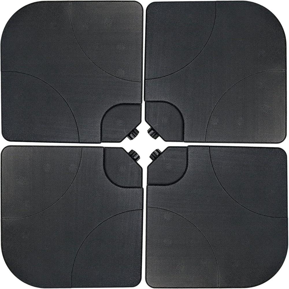 imageSunnydaze 4Piece 200lb Capacity Offset Cantilever Umbrella Weights  HeavyDuty Cantilever Umbrella Base Plate Set  Water or Sand Filled  SquareSquare