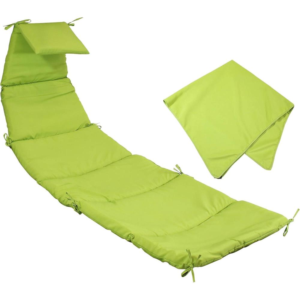 imageSunnydaze Outdoor Hanging Lounge Chair Replacement Cushion and Floating Umbrella Fabric Only Curved Swing Chair Cushion Replacement TealApple Green