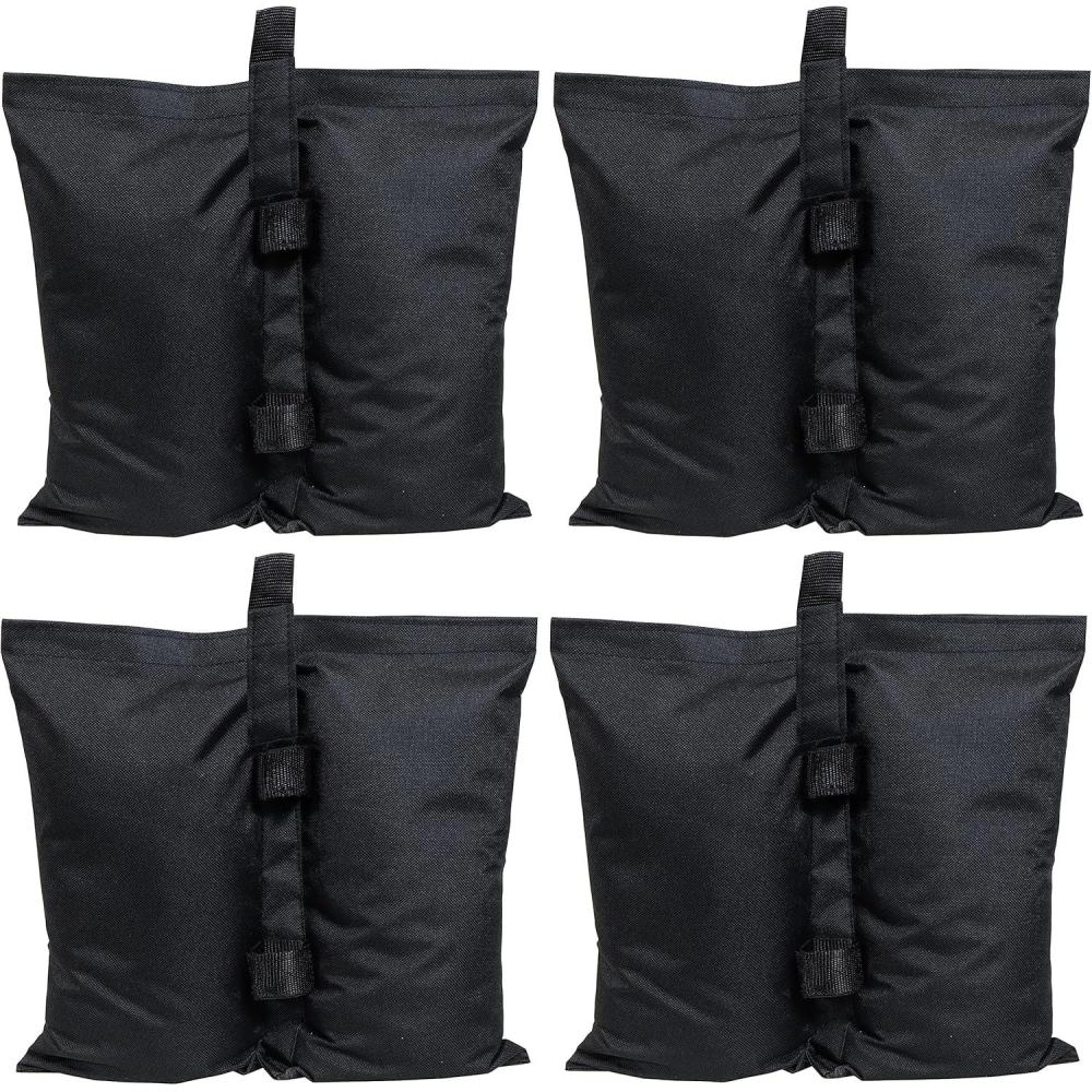 imageSunnydaze Polyester Sandbag Canopy Weights Fillable Canopy Anchors Easy to Attach Set of 4 Black