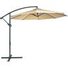 Sunnydaze 10′ Offset Cantilever Patio Umbrella – Polyester Canopy and Steel Pole – Cross-Base(Beige)