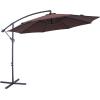 Sunnydaze 10′ Offset Cantilever Patio Umbrella – Polyester Canopy and Steel Pole – Cross-Base(Brown)