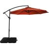 Sunnydaze 10′ Offset Cantilever Patio Umbrella – Polyester Canopy and Steel Pole – Cross-Base(Burnt Orange)
