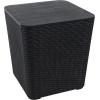 Sunnydaze 11.5-Gallon Outdoor Deck Box – Weather-Resistant Side Table with Storage for Cushions, Garden Tools, Pool Supplies – Phantom Gray – Faux Rattan(Phantom Gray)